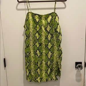 Green snakeskin party dress